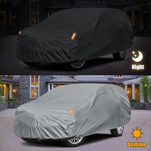 Car Cover Custom Fit for 2000-2026 GMC Yukon Accessories, Waterproof All Weather Full Exterior Cover with Door Zipper & Windproof Straps for Rain Dust Hail UV Protection