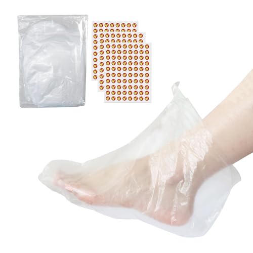200Pcs Disposable Foot Covers for Feet with 240 Snug Closure Moisturizer Socks Plastic Foot Covers Paraffin Wax Bath Liners Foot Bags for Foot Care Hot Wax Therapies