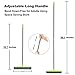 LandHope Push Broom Long Handle Rubber Bristles Sweeper Squeegee Edge 54 inches Non Scratch Bristle Broom for Pet Cat Dog Hair Carpet Hardwood Tile Windows Clean Water Resistant