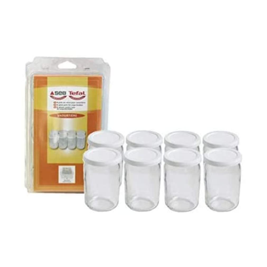 Seb 989641 8 Pots Verre Pour Yaourtires Couvercle Farine