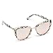 WearMe Pro Womens Cat Eye Mirrored Reflective Lenses Oversized Cateyes Sunglasses (Marble White Frame/Mirror Pink Lens, 54)