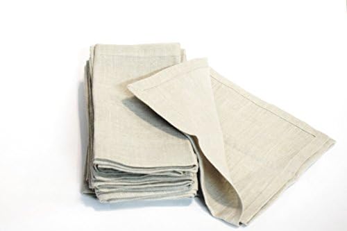100 % Natural Linen Napkins Set of 12