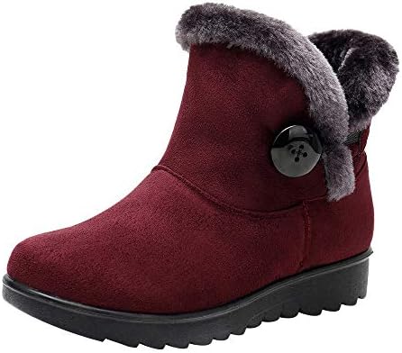 GIFC Fashion Women's Winter Ankle Short Snow Boots Fur Ladies Footwear Warm Shoes