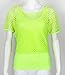Smile Fish Women Casual Sexy 80s Costumes Fishnet Neon Off Shoulder T-Shirt (Neon-Green US 2-4/Tag Size S)