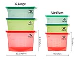 6 Pack Silicone Food Storage Bags | Reusable Food Bags | Reusable Silicone Bags for Snacks, Cooking, Storage | Best Reusable Freezer Bags by Zumatico. FDA and SGS Approved. BPA-Free.