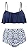 Angerella Womens High Waisted Bikini Ruffled Top Bathing Suits Swimwear