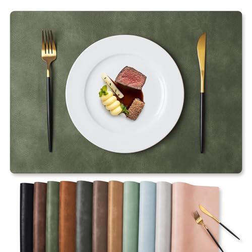 MOSAYT Vinyl Faux Leather Placemats