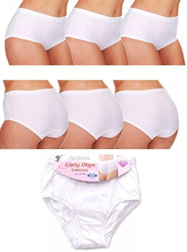 Womens Lady Olga 3 PacK Full Briefs 100% Cotton Underwear