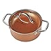 Copper Chef Elite 9 Piece Round Cookware Set -As Seen on TV! Heavy Duty Aluminum & Steel Pans With Ceramic Non Stick Coating. Includes Two Matching Lids, Frying Basket, Roasting & Steamer Tray.