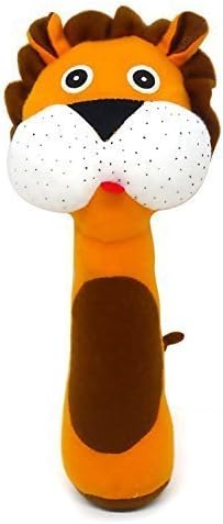 Funny Orange Lion Jingle Rattle Shaker Plush Doll Toy