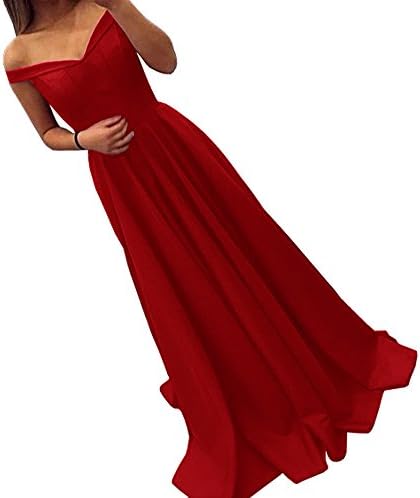 Dressylady 2017 Burgundy Off-Shoulder A Line Long Prom Homecoming Dress Evening Gowns(2)
