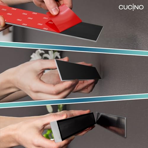 Cucino Knife Holder, Magnetic Adhesion Included 3M VHB adhesive tape – magnetic strip, self-adhesive for wall mounting, no drilling, 40 cm magnetic knife strip for kitchen, office and workshop