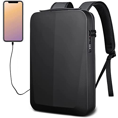 SKADE Anti Theft Laptop Backpack for Men, Hardshell Waterproof Anti-theft TSA Lock Gaming Computer Bag with USB Port, Fit Hard Shell Business Travel Bookbag, future design