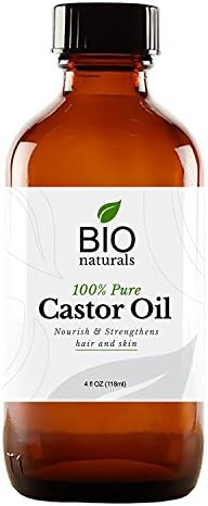 Castor Oil by Bio Naturals 100% Pure, Virgin, Unrefined Organic, 4 oz | Satisfaction Guarantee or 100% Money Back (4 OZ)