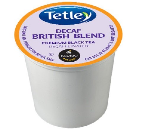 Tetley Decaffeinated Black Tea K-Cup Portion Pack for Keurig Brewers, British Blend, 24 count, Pack of 1