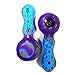 Lionsee Honeycomb Style Silicone Straw Pipe Cleaner Unbreakable with Free Glass Decor Bowl Inside and Back Lid - 1 Piece (Purple/Blue/Gray)