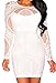 ZKESS Women's Sleeveless/Long Sleeve Lace Party Bodycon Dress (Medium, White)