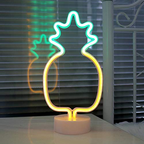 40 Of The Best Pineapple Gifts Pineapple Neon Signs, LED Neon Light Sign with Holder Base for Party Supplies Girls Room Decoration Accessory for Luau Summer Party Table Decoration Children Kids Gifts (Pineapple with holder)