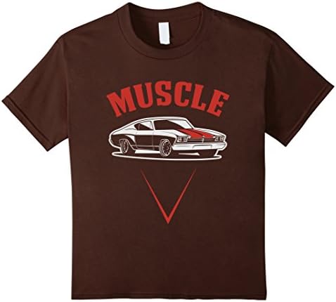 Kids Muscle Car High Performance Automobile Tee 8 Brown