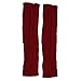 Flammi Women's Cable Knit Arm Warmers Fingerless Gloves Thumb Hole Gloves Mittens (Wine Red)