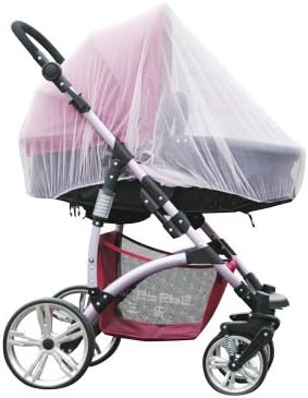 Youbedo Baby Stroller Mosquito Net For Cradles Carriers Car Seats Portable &amp; White