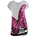 Women Summer Ice Silk Short Sleeve Loose Fit Butterfly Print Tunic T-shirts Tops