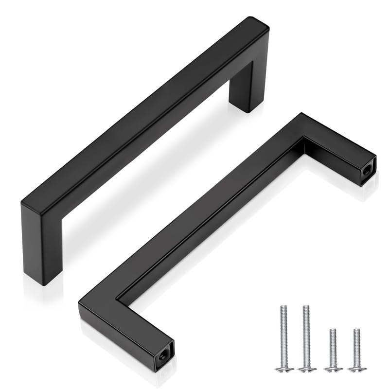 Photo 1 of (see all images) EZRENOVA 128mm (5") Center to Center Matte Black Stainless Steel Cabinet Handles 30 Pack - Kitchen Drawer