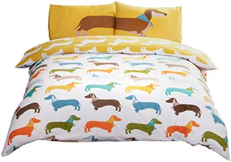 Multi Colour Sausage Dog Bandana King Size Duvet Cover