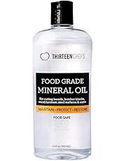 Thirteen Chefs Mineral Oil for Cutting Board - 12 Oz Food Grade Conditioner to Clean Butcher Block, Countertop - Lubricant for Kitchen Knife, Meat Grinder