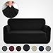 Rose Home Fashion Stretch Couch Covers for 3 Cushion Couch-Couch 1-Piece Covers for Sofa-Sofa Covers for Living Room,Couch Covers for Dogs, Sofa Slipcover,Couch slipcover(Sofa: Black)