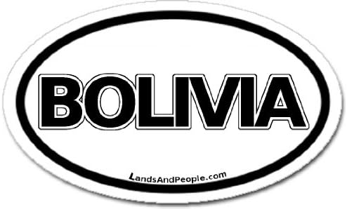 Bolivia Car Bumper Sticker Decal Oval Black and White