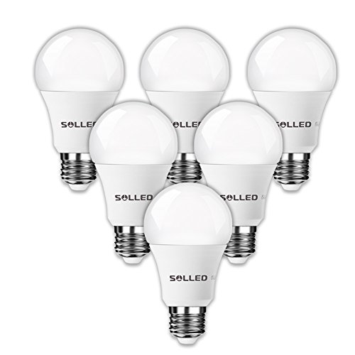 SOLLED A19 LED Bulb, LED Light Bulbs 100W Equivalent (11W), Daylight (5000K), 1000LM, CRI80+, ETL Listed, E26 Non-Dimmable Light Bulbs – 6 Pack