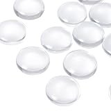 Megrocle 50 Pieces Glass Dome Cabochons Clear Round Cabochons Tiles, Non-calibrated Round, 25 mm/ 1 Inch ,for Christmas Decor Photo Pendant Craft Jewelry Making