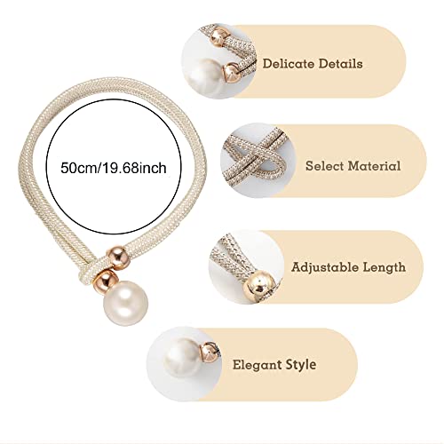 Zurci Elegant Pearl Ball Curtain Tiebacks - 2 Pack of Double Color Rope Holders for Drapes - Modern and Elegant Decor (Color1, 2)
