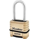 Master Lock ProSeries Combination Padlock Commercial Grade Lock 1175LHSS | Heavy Duty Resettable Combination Lock For Construction Sites, Gates, Tools, Storage, Fences, 2-1/4" Wide Brass Lock