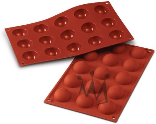 Silicone Bakeware: Half-Sphere .68 Oz, 1.57" Dia. x .79" Deep, 15 Cavities