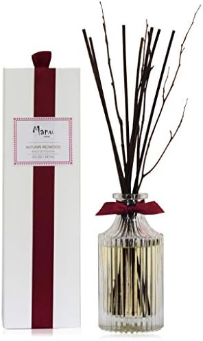 Manu Home - Autumn Redwood Reed Diffuser ~ Create a Welcoming ambience with Our Coastal Redwood Scent Features a Spicy Blend of Eucalyptus, Sequoia, Birch and red Amber ~ Made in USA