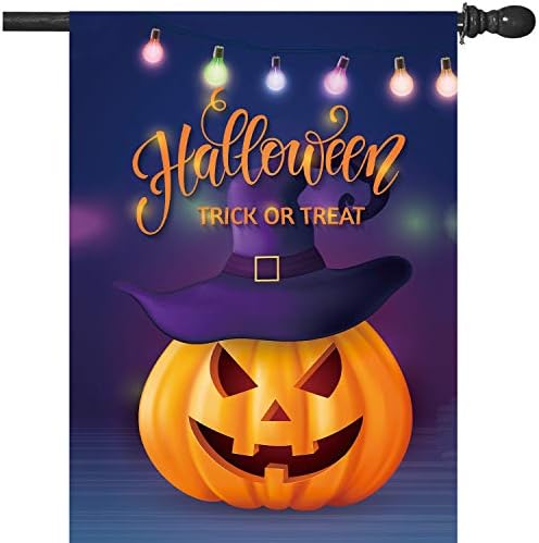 Kproe Happy Halloween Garden Flag Pumpkin Jackolantern Spooky Yard Decoration 28 X 40 Inch