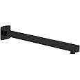 Voolan 20“ Square Shower Arm with Flange and Teflon Tape, Extension Shower Head Arm for Bathroom Fixed Shower Head, Solid Stainless Steel, Wall Mounted (Black)
