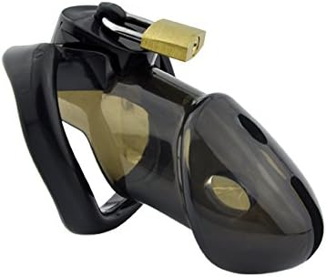 Male Briefs Comfortable device Plasitc Cage Desig Chastit_y Virginity Chasti-ty Belt Lock Cage for Men (Black)