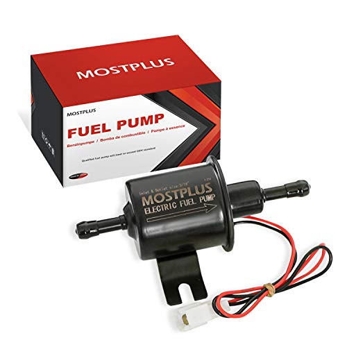 MOSTPLUS Universal Low Pressure Gas Diesel Inline Metal Solid Petrol 12V Heavy Duty Electric Fuel Pump for Motorcycle Carburetor ATV HEP-02A
