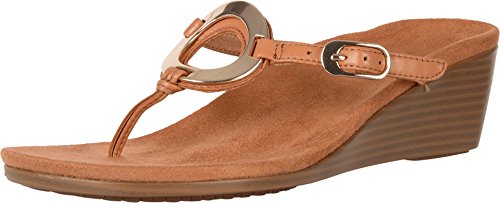 Vionic Women's, Park Orchid Mid Heel Wedge Sandals Caramel 9.5 M