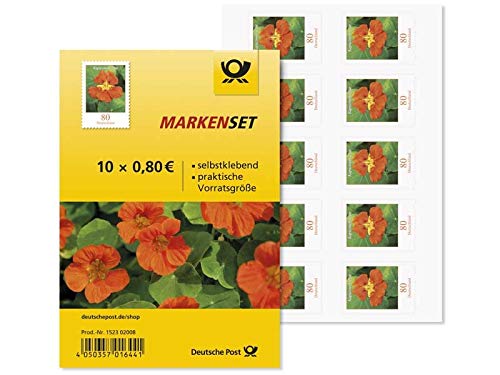 Markenset Kapuzinerkresse, Briefmarken zu 0,80 €, selbstklebend - 30 Stück
