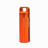 douper High-capacity Pill Fob Waterproof Aluminum Container Outdoor EDC Tool 1-1/10" Diameter (Orange)