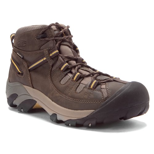 KEEN Men's Targhee II Mid Waterproof Hiking Boot,Black Olive/Yellow,9 M