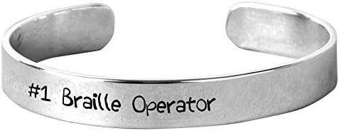 #1 Braille Operator - Unisex Hand-Stamped Aluminium Bracelet