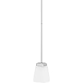 HomePlace Lighting 314411PN-334 Baxley Modern Soft White Glass Square Mini Pendant Light, 1-Light 100 Watt, 6" H x 5" W, Poli