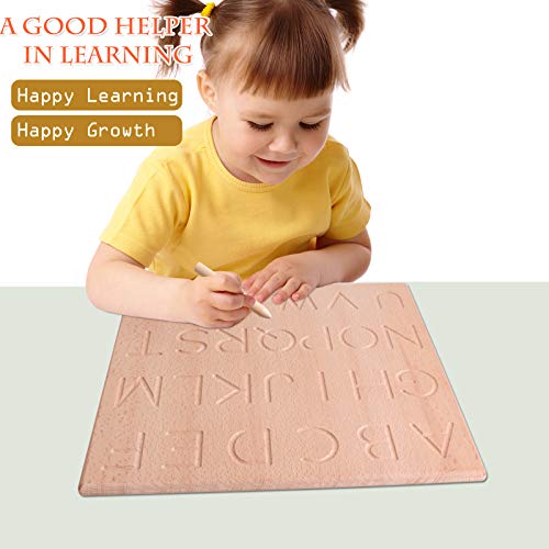 Dinhon Reversible Wooden ABC Learning & Education Aid Alphabet Tracing Board Uppercase and