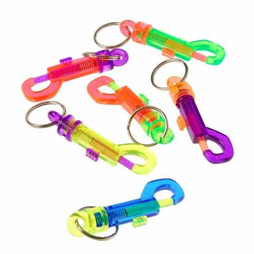 Lot Of 12 Jumbo Assorted Color Crystal Snap Clip Key Chains