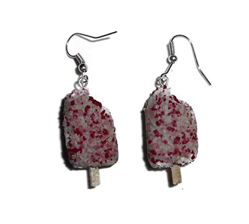 Strawberry Sundae Crunch Bar Earrings Fake Food Jewelry - Thumbnail 3